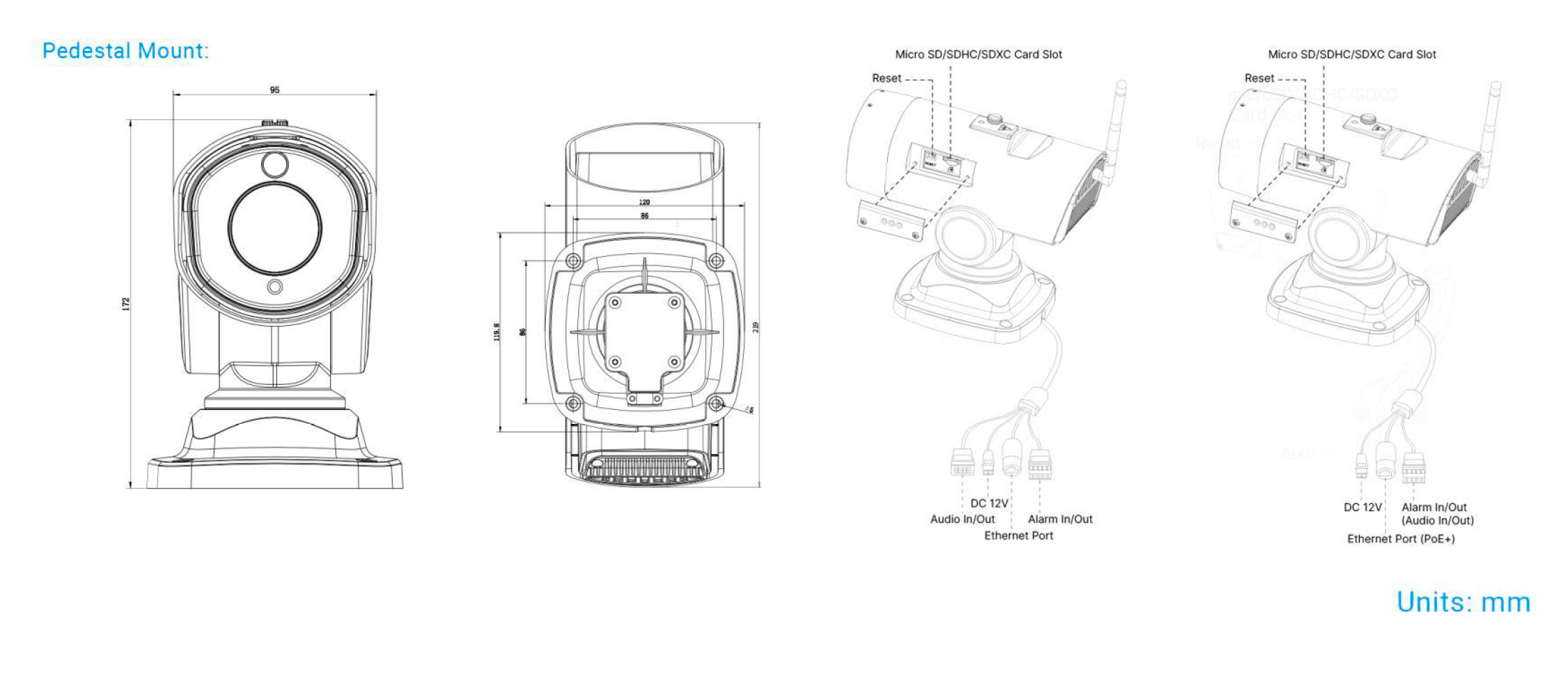 Milesight 12x H.265+ Mini PTZ Bullet Netværkskamera